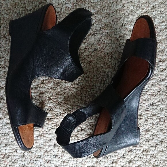 CHIE MIHARA Black Leather Ankle Strap Open Toe Sandals size 39.5 - Picture 5 of 12